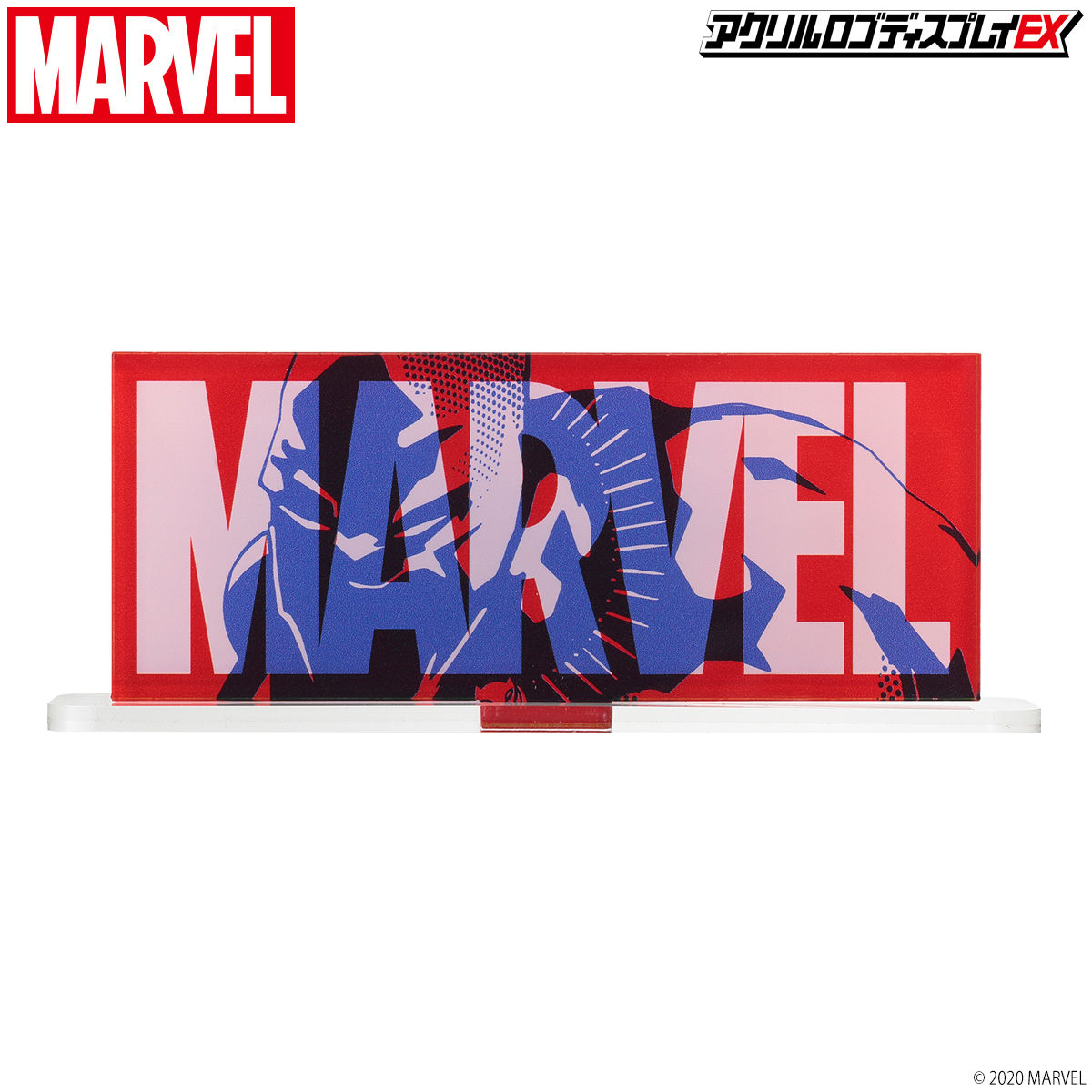 最終値MCU10周年MARVEL ボックスロゴスタンド アクリルロゴディスプレイEX マーベル ボックス ロゴ ブラックパンサー