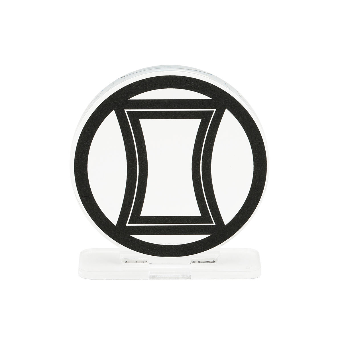 アベンジャーズ ブラック・ウィドウ 缶バッジ アクリルロゴディスプレイEX Marvel ヒーローマーク ブラック