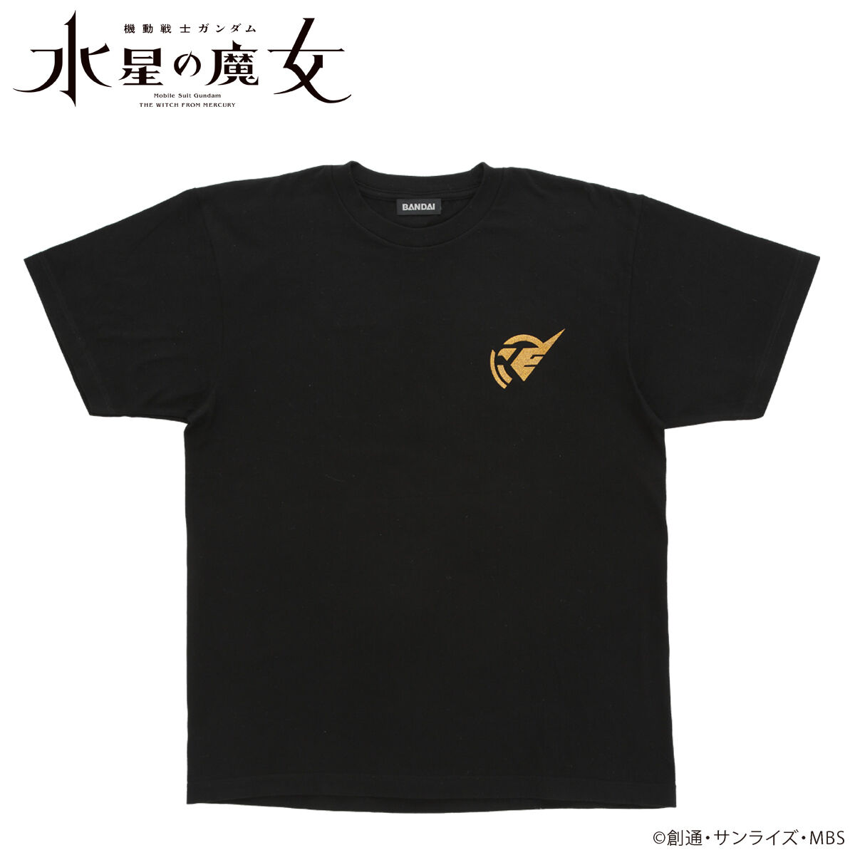 機動戦士ガンダム 水星の魔女 ゴールドラメプリント Tシャツ ホルダー