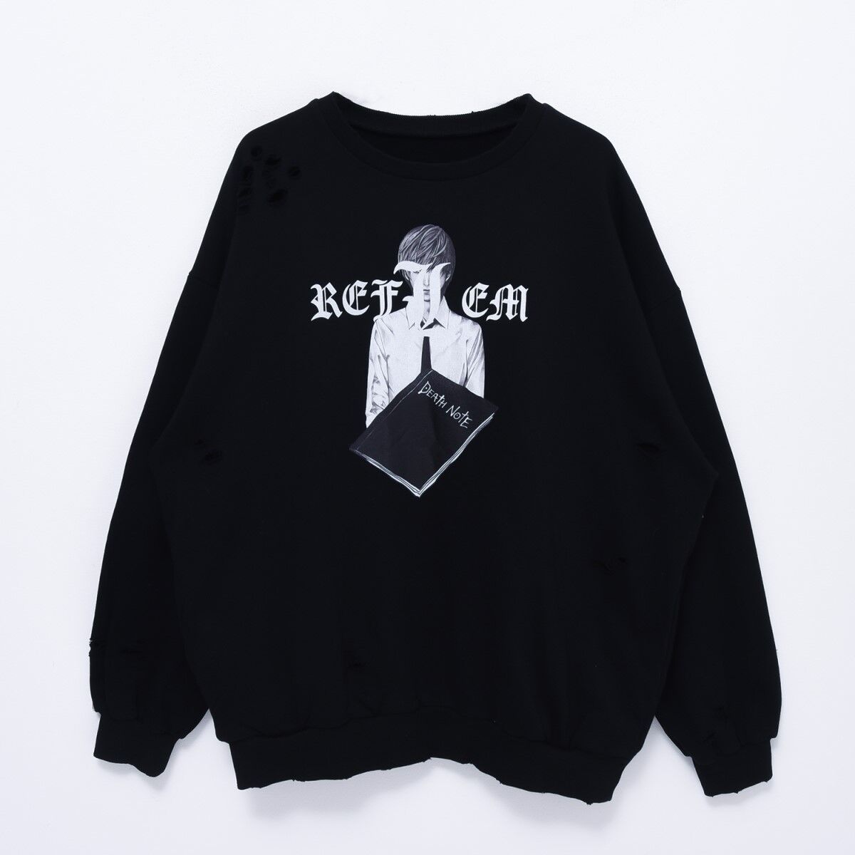 REFLEM × DEATH NOTE トレーナー ブラック | DEATH NOTE ファッション 