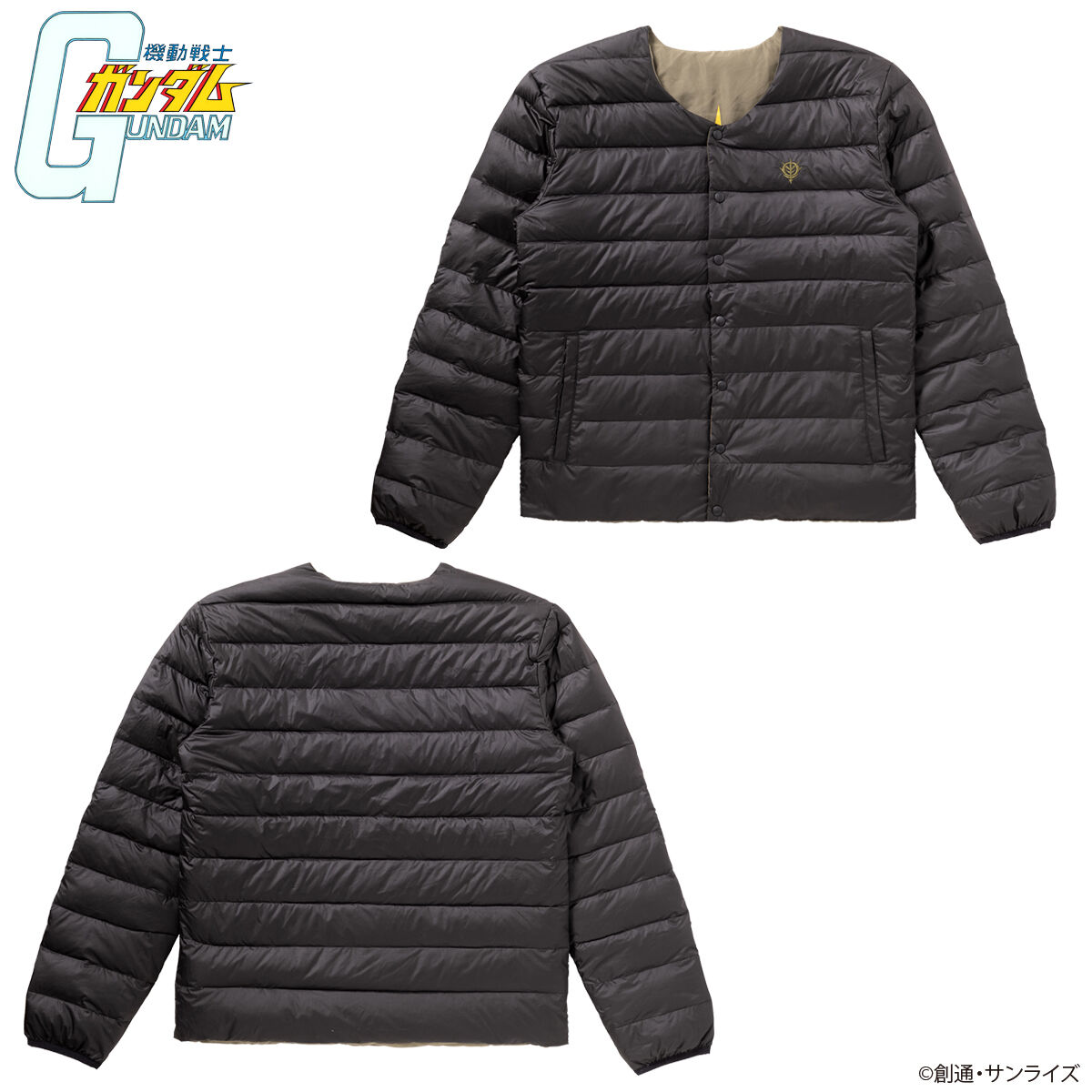 限定品 ガンダム ジオン軍 リバーシブルダウンジャケット ブラック/迷彩柄 限定品 ガンダム ジオン軍 リバーシブルダウンジャケット ブラック