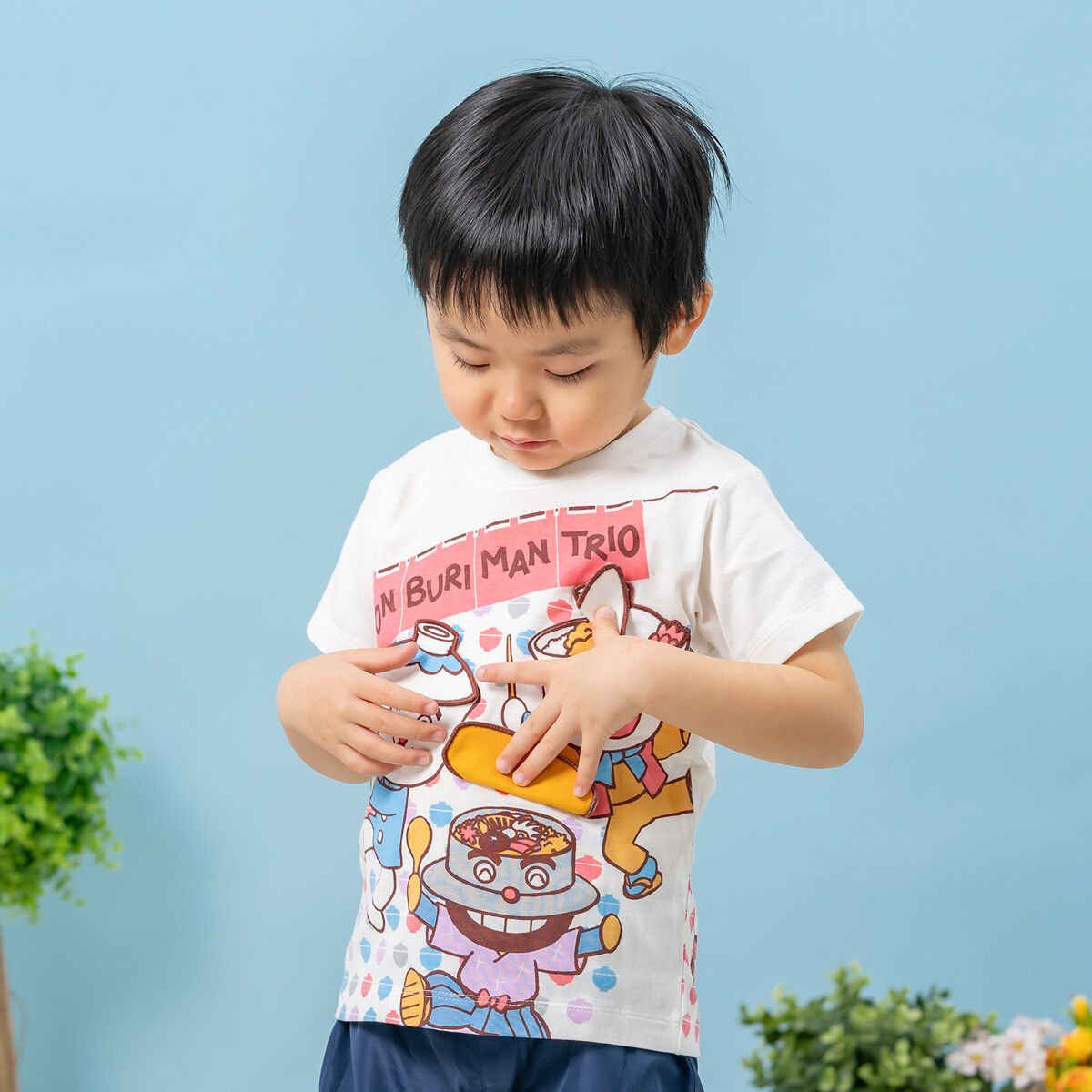 ONIGIRIページ！ どんぶりマントリオ半袖Tシャツセット いっぱい柄どんぶりまんトリオTシャツ｜アイテム｜アンパンマンキッズ