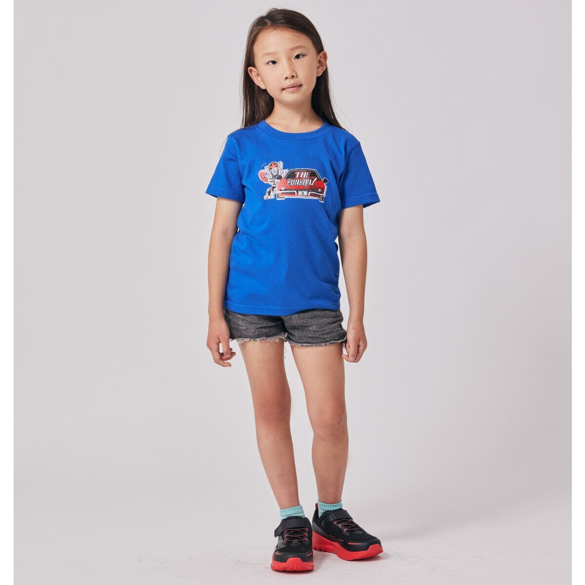 安いそれに目立つ 爆上戦隊ブンブンジャー THE BUNBUNZ Tシャツ ブンブルー/鳴田 キッズ&ベビー