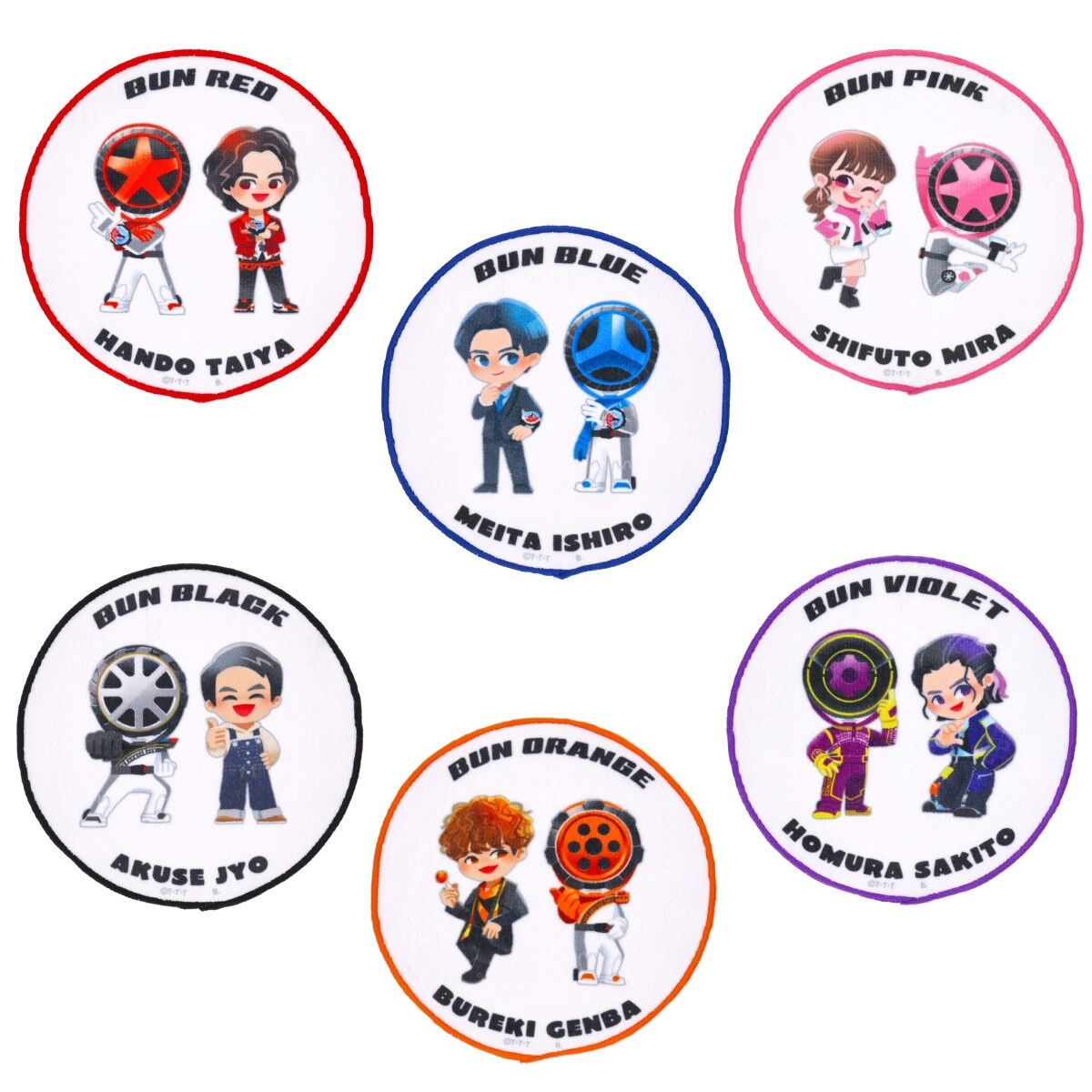 爆上戦隊ブンブンジャー デフォルメ 円形ミニタオル（全6種