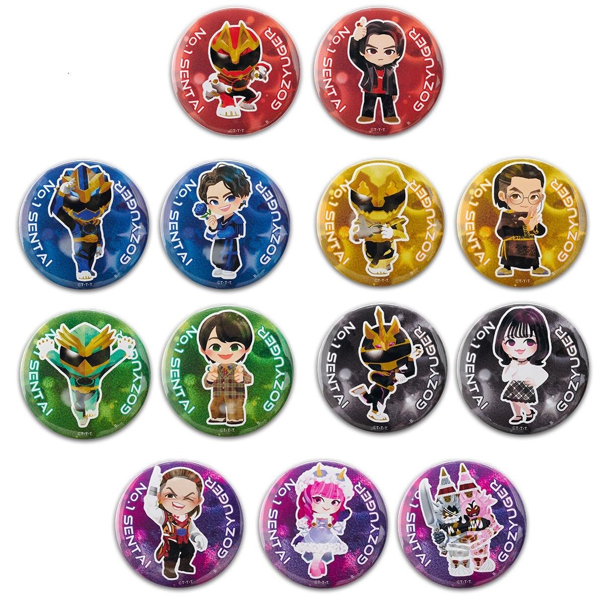 ナンバーワン戦隊ゴジュウジャー デフォルメ 缶バッジ【全13種