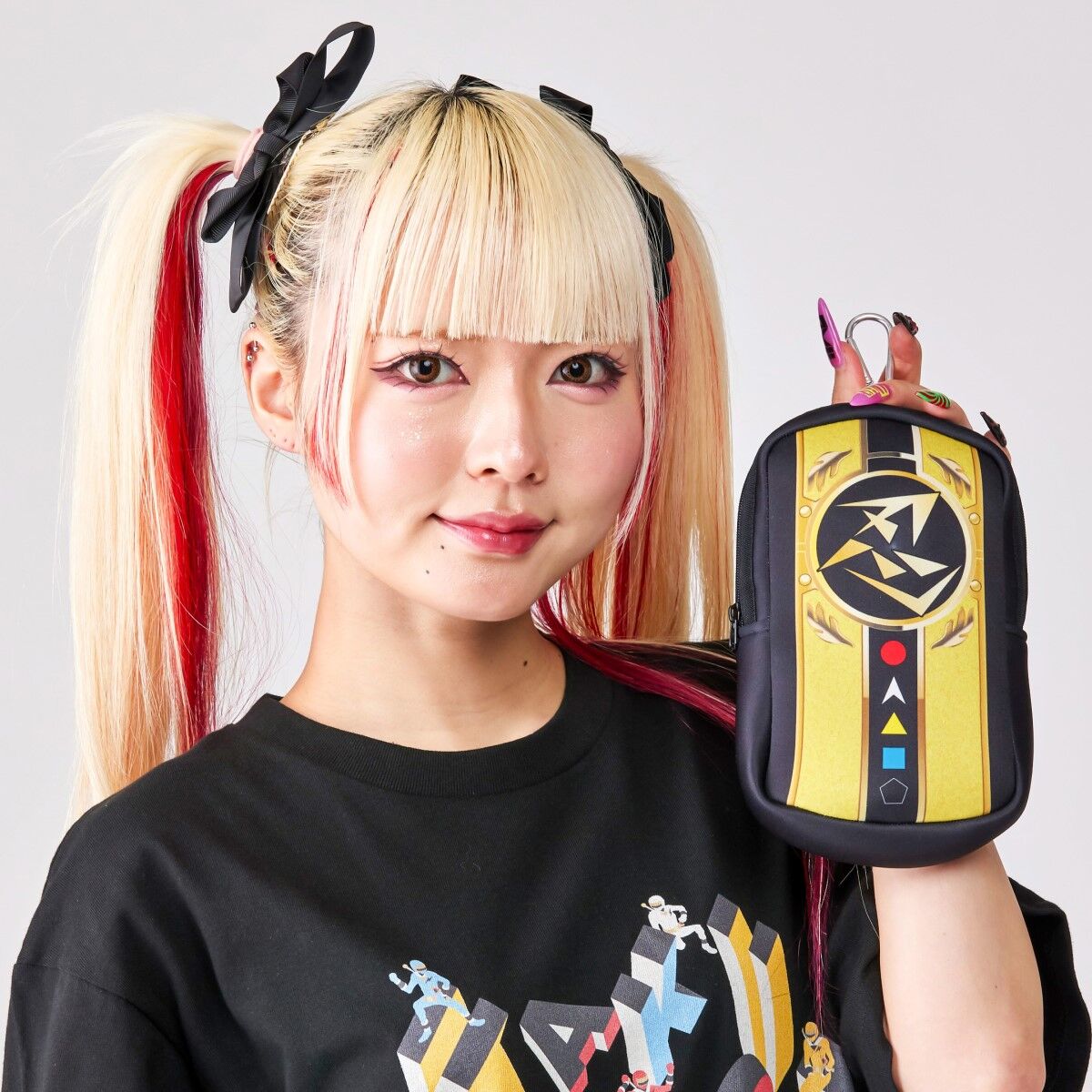 忍者戦隊カクレンジャー ドロンチェンジャー風 カラビナ付きポーチ