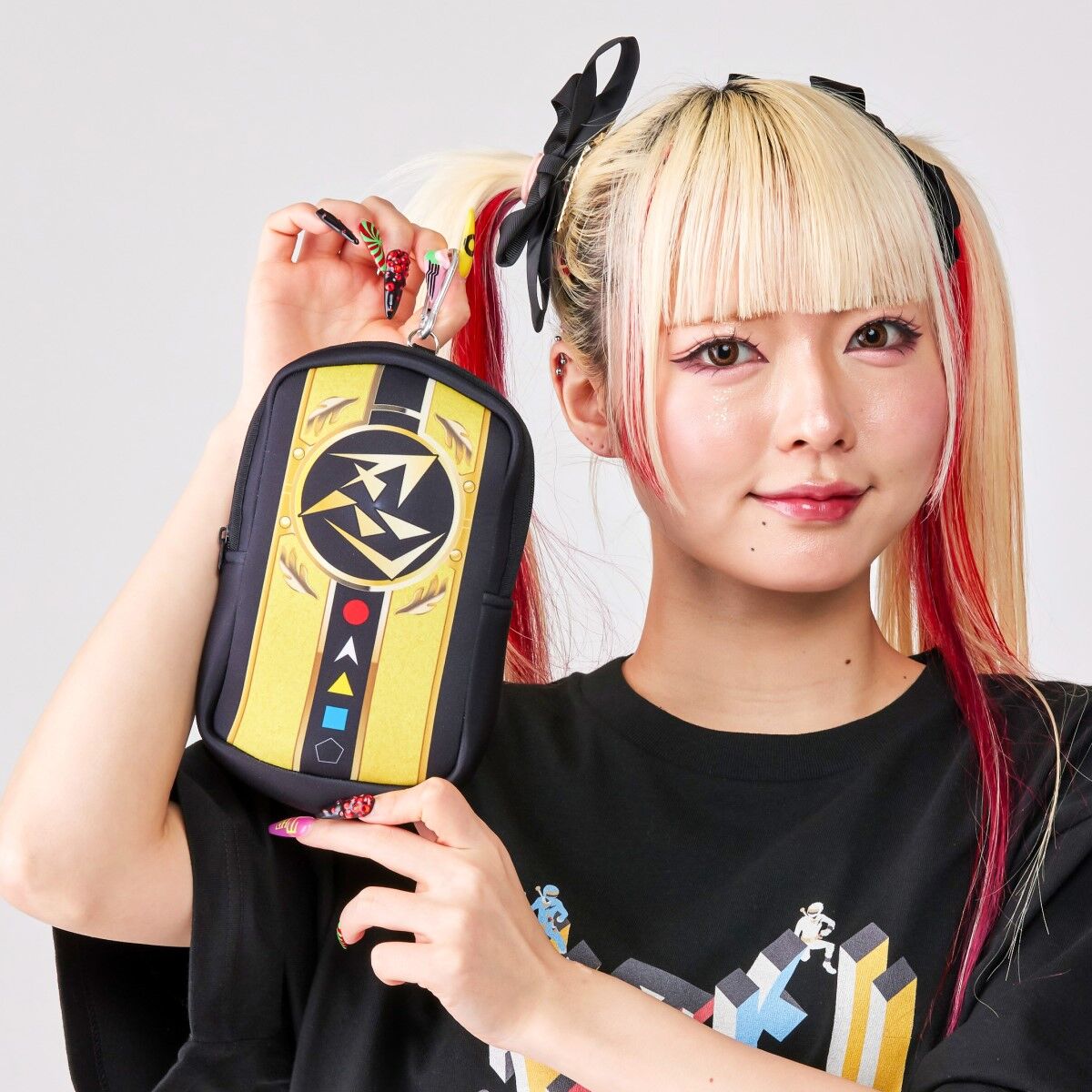 忍者戦隊カクレンジャー ドロンチェンジャー風 カラビナ付きポーチ