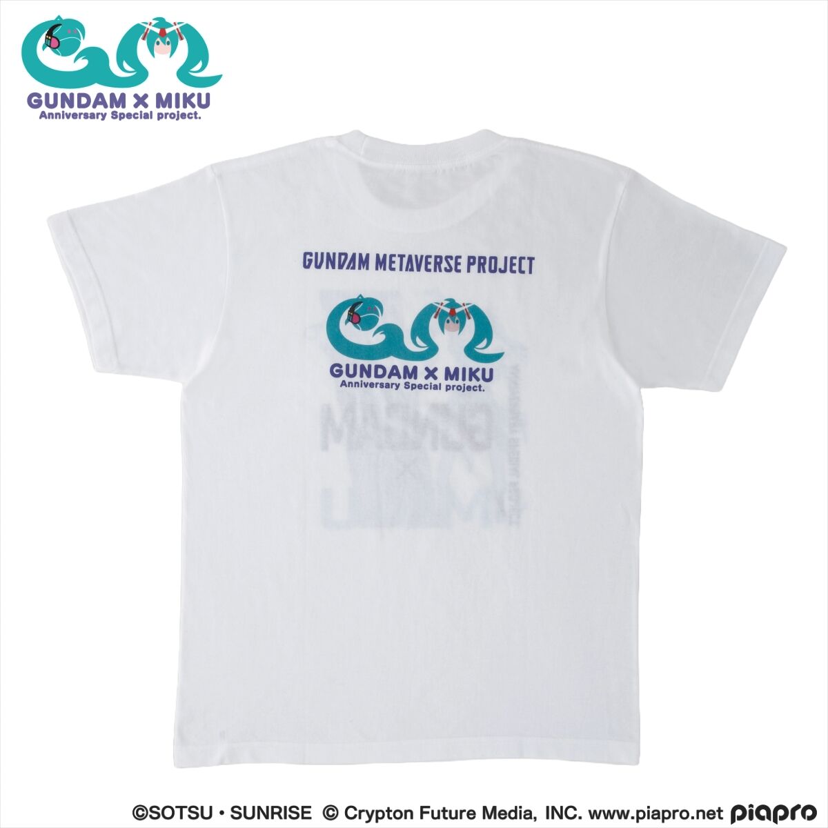 ガンダム45周年 × 初音ミク Tシャツ　XL ガンダム45周年 × 初音ミク Tシャツ ZGMF/A-262B ストライク