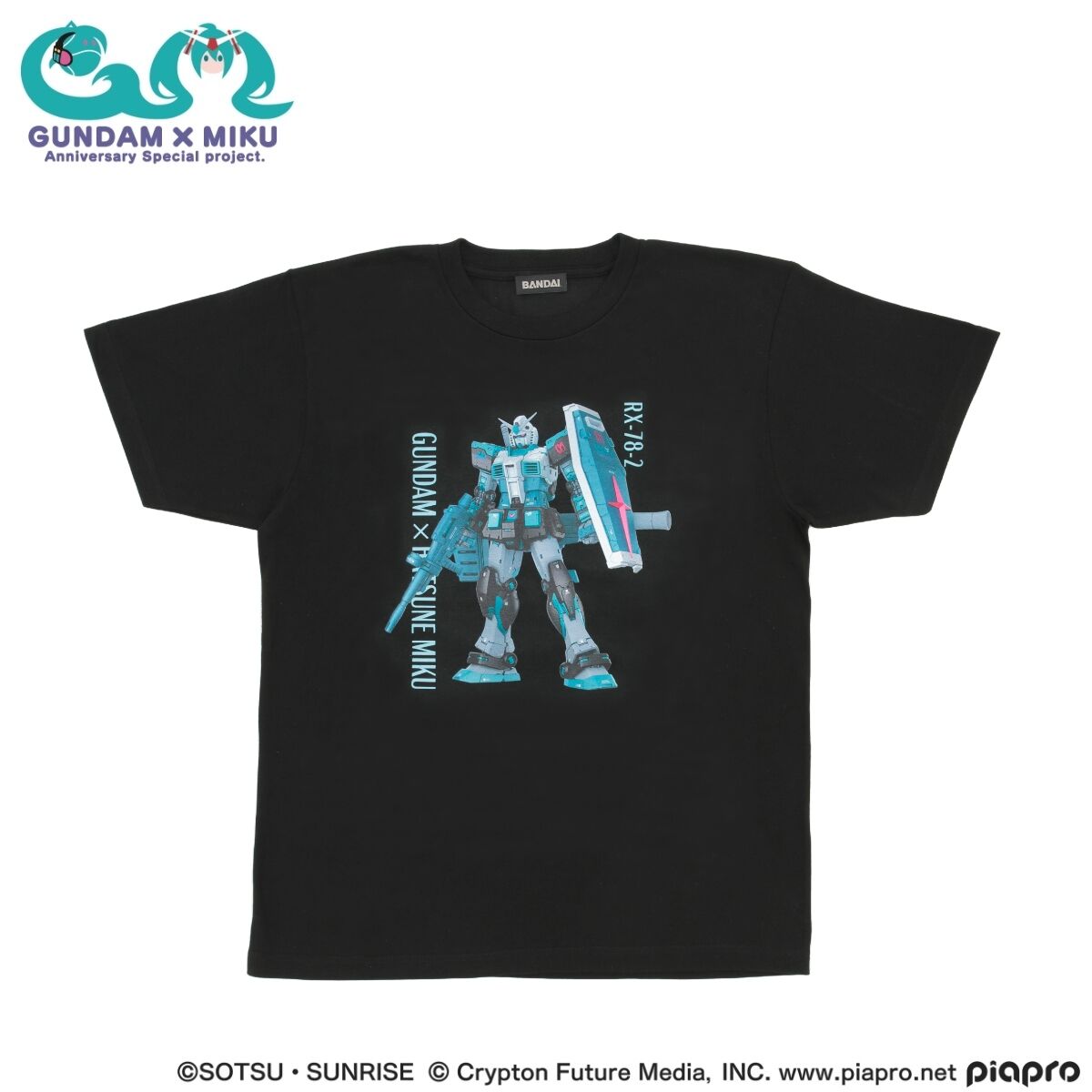 ガンダム45周年 × 初音ミク Tシャツ 初音ミク×ウイングガンダム