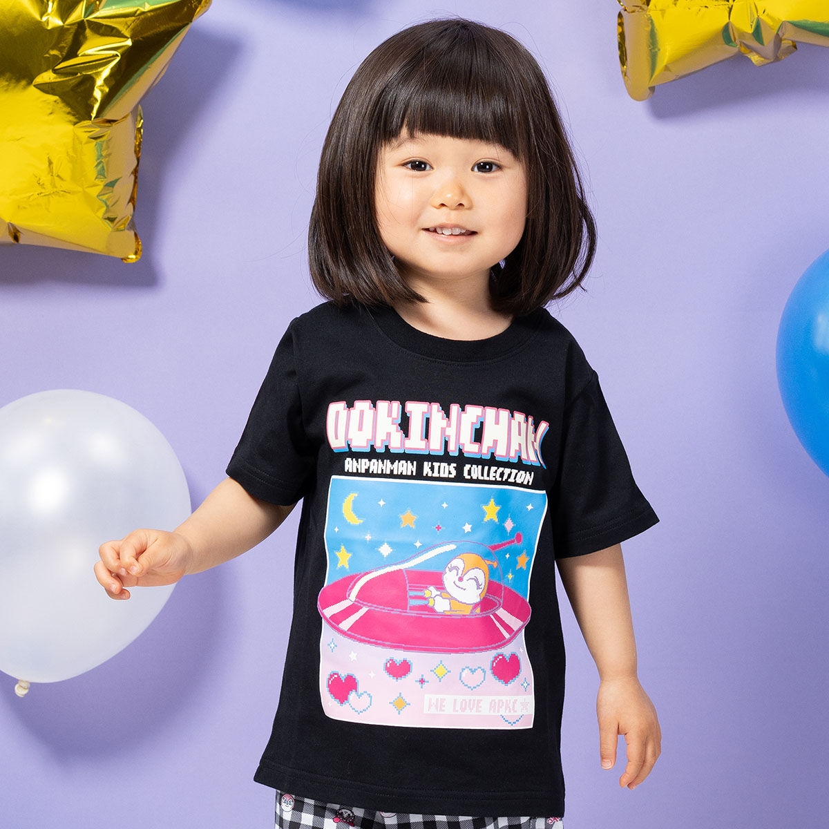 光るドット絵ドキンUFO半袖Tシャツ | それいけ！アンパンマン