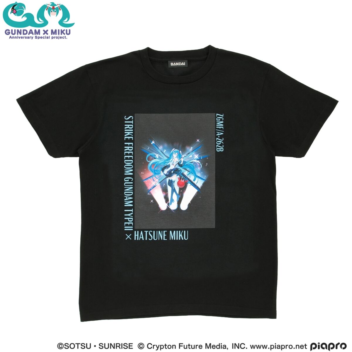 ガンダム45周年 × 初音ミク Tシャツ ZGMF/A-262B ストライク