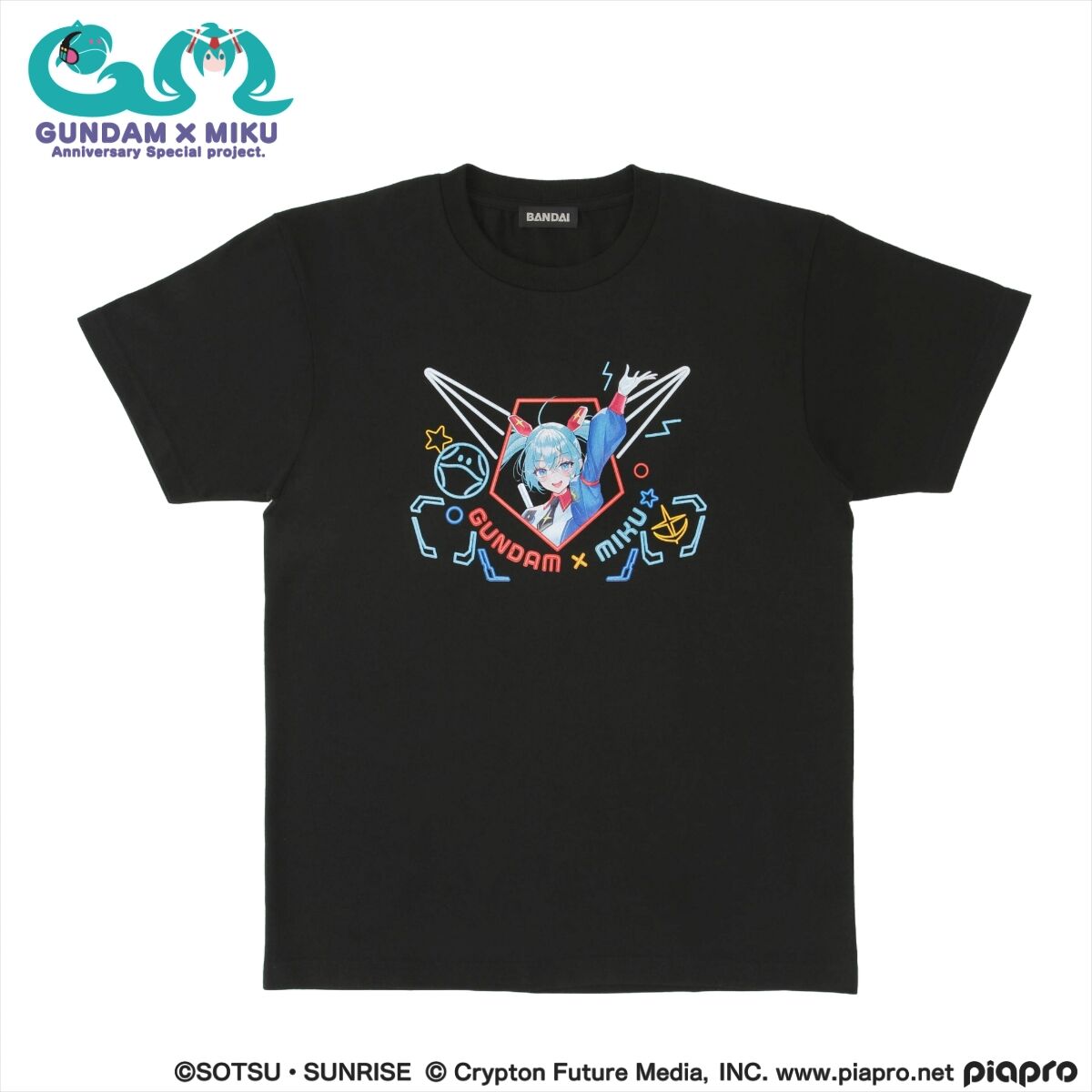 ガンダム×初音ミク Tシャツ ブラック 【2025年8月発送