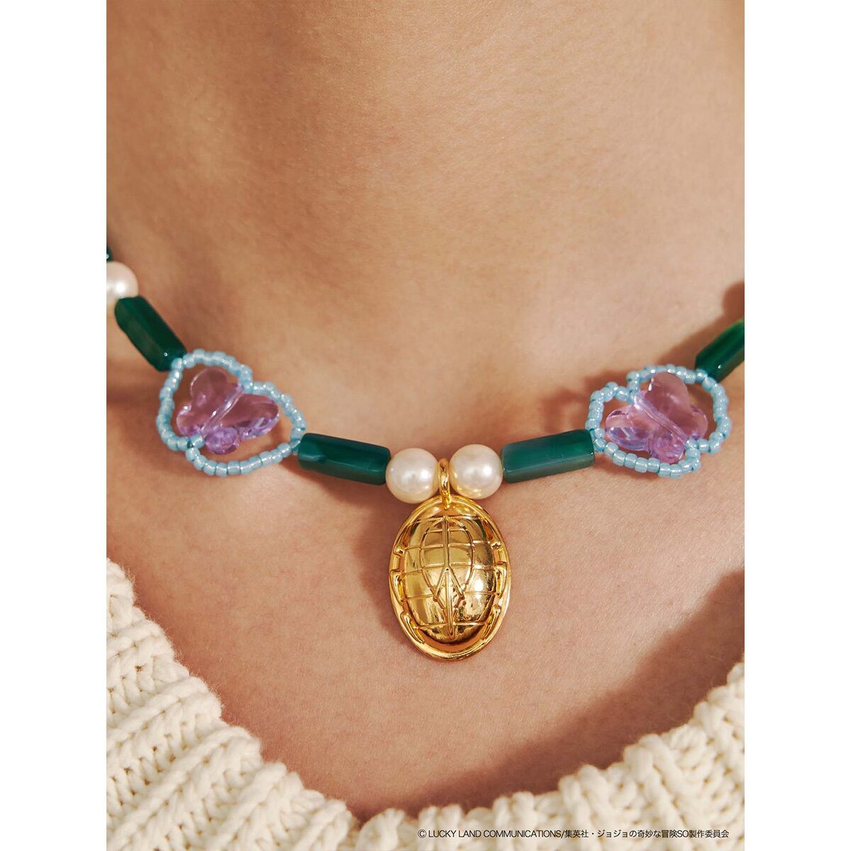 ジョジョの奇妙な冒険 ストーンオーシャン 蝶デザイン ネックレス