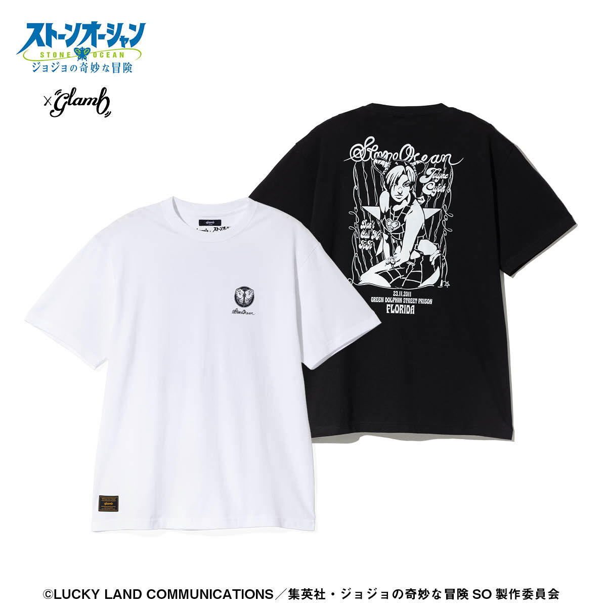 glamb×ジョジョの奇妙な冒険 ストーンオーシャン glamb グラム 2 tone Jolyne T-shirts atftps アニメ『ジョジョの奇妙な冒険 ストーンオーシャン』×glamb 2 tone