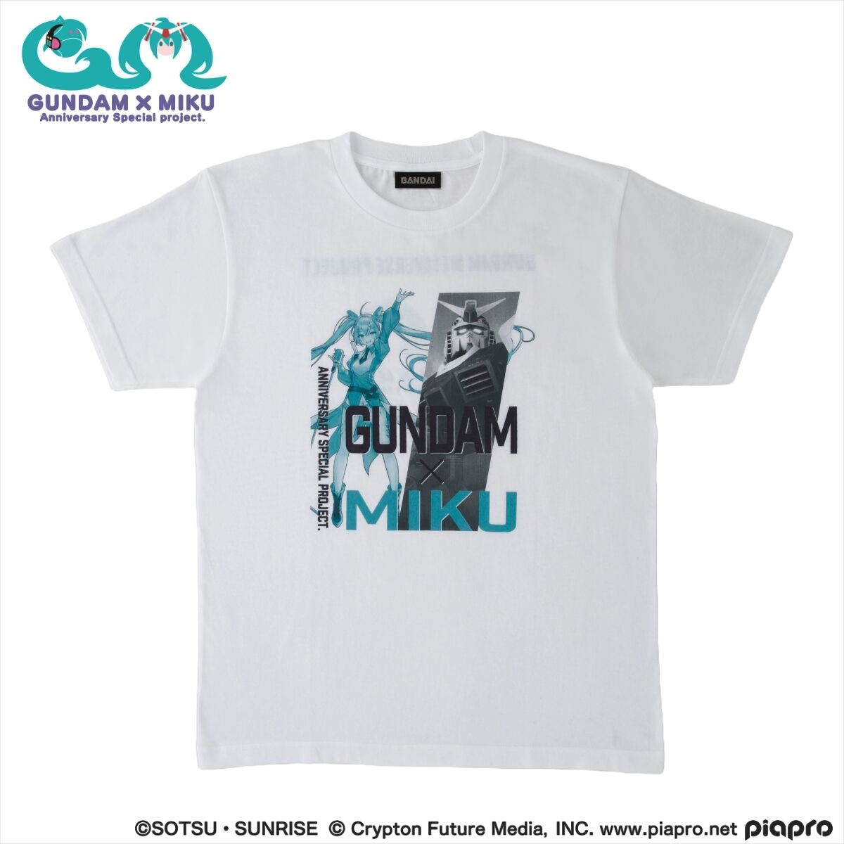 ガンダム×初音ミク Tシャツ ホワイト 【2025年9月発送