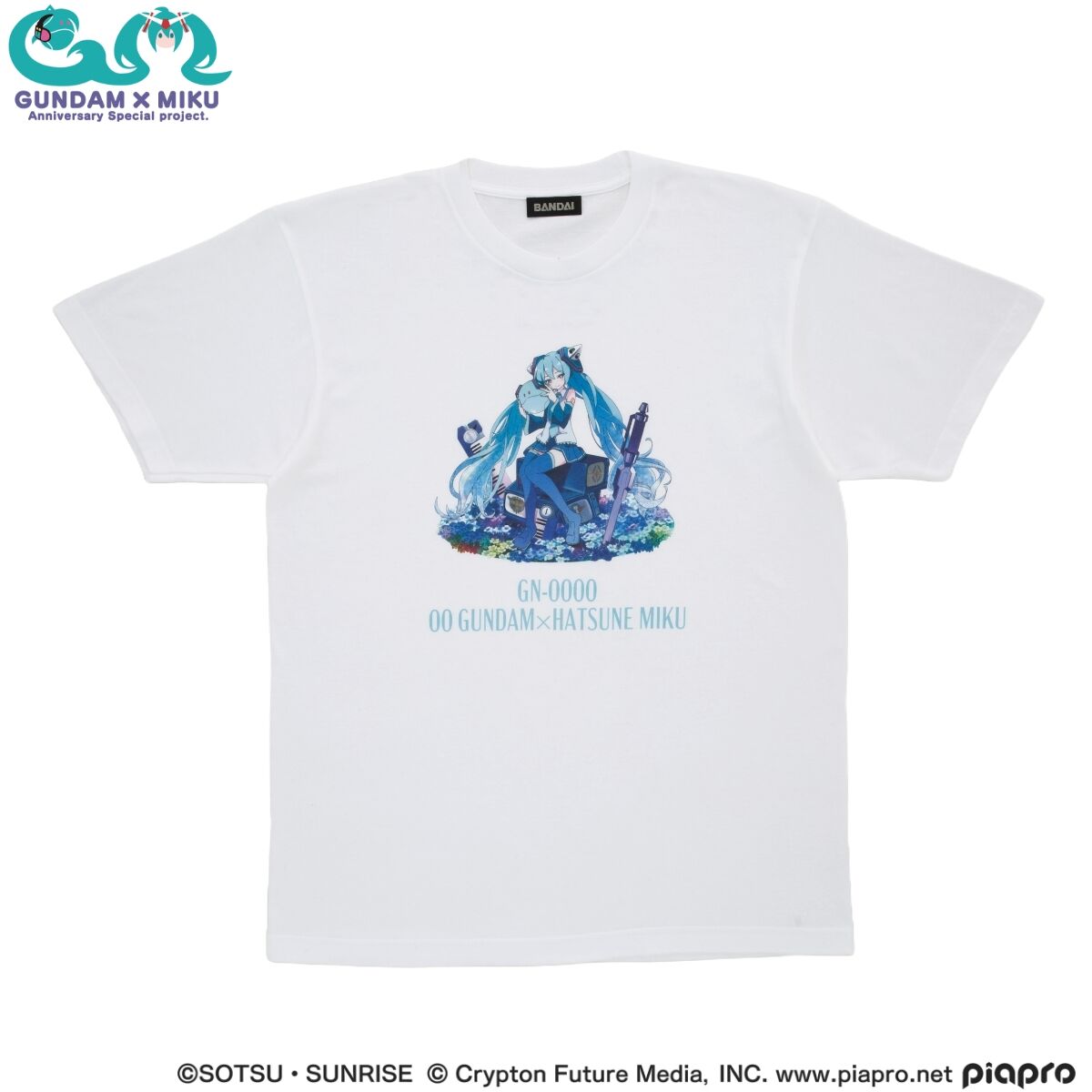 ガンダム45周年 × 初音ミク Tシャツ 初音ミク × ダブルオー