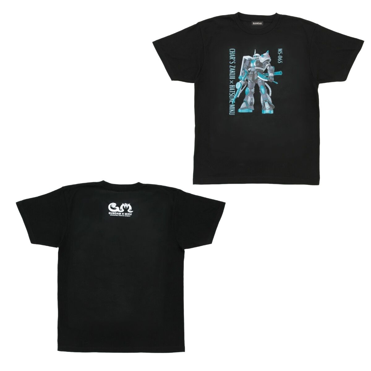 ガンダム45周年 × 初音ミク Tシャツ MS-06S ザクII [初音ミクVer