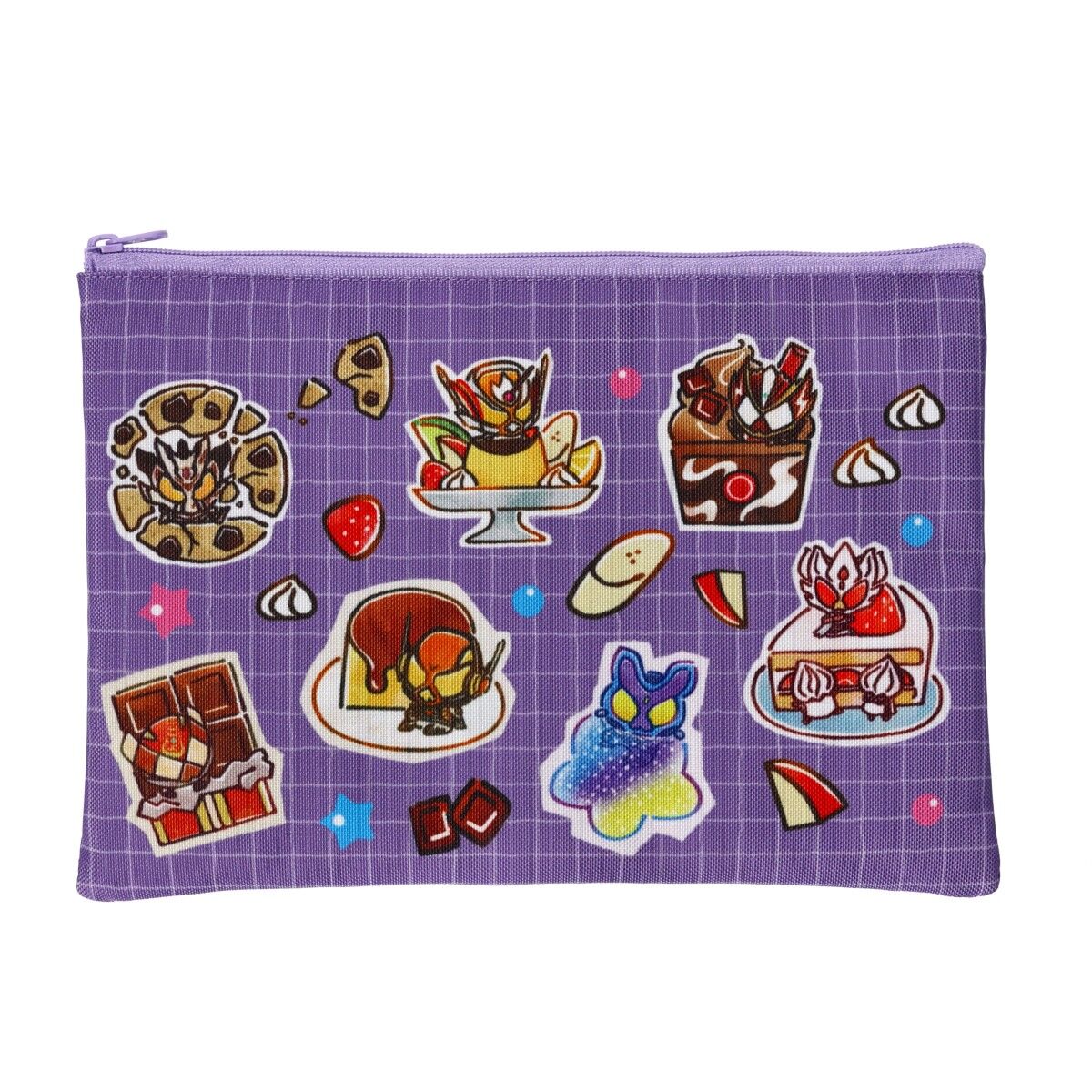 仮面ライダーガヴ お菓子 デフォルメ フラットポーチ（総柄） | 仮面