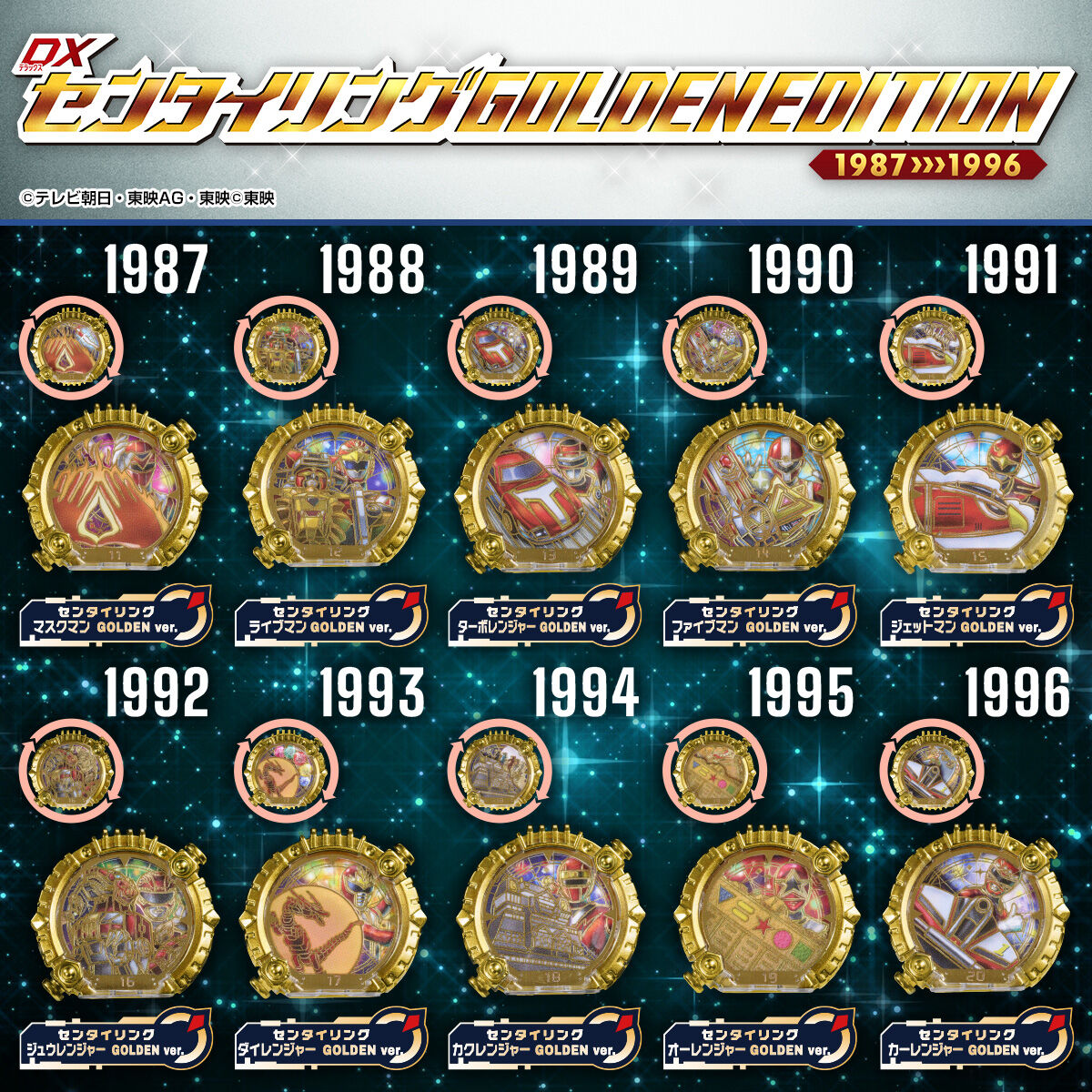 戦隊リング　メガレンジャー、ジェットマン GPセンタイリング セット ジェットマン メガレンジャー