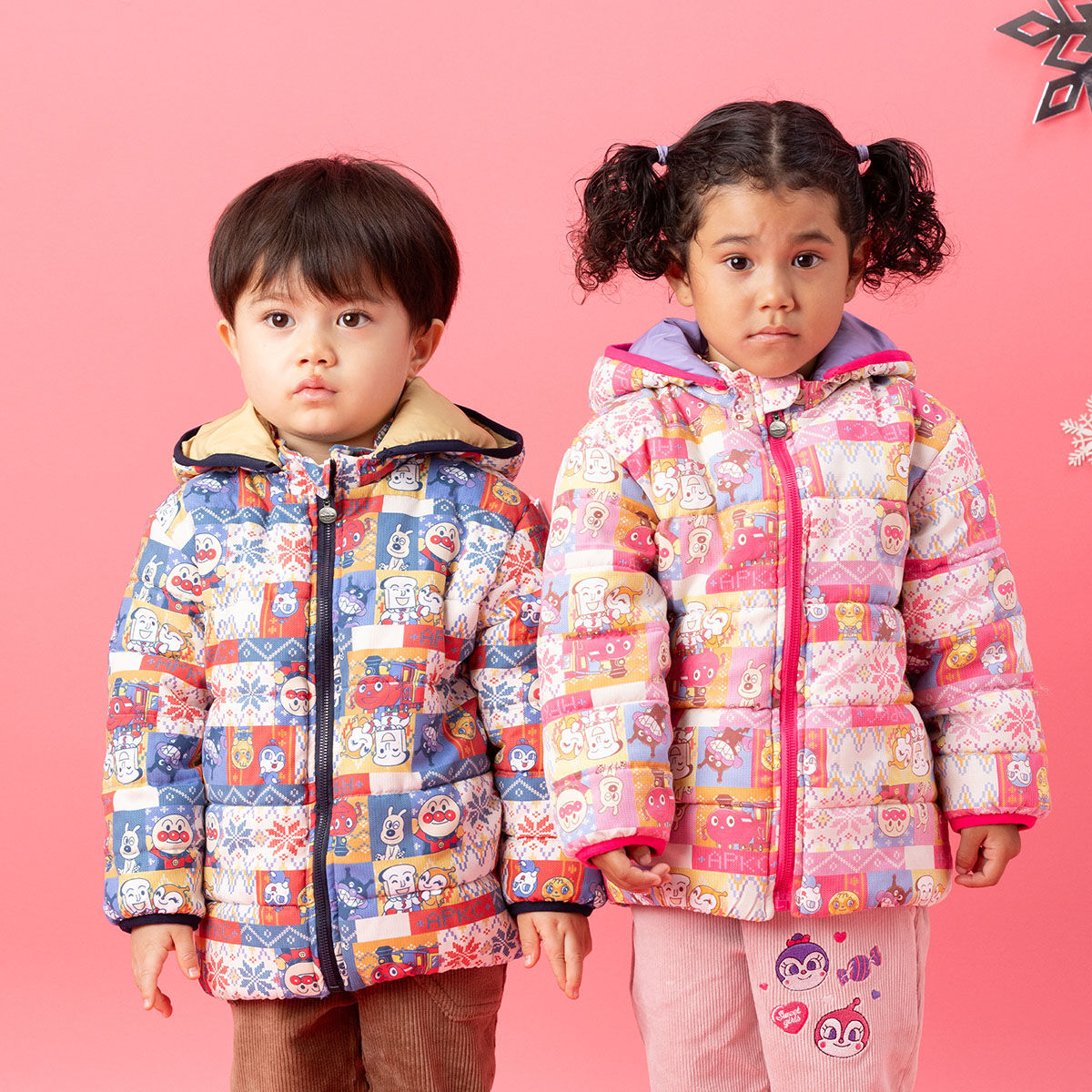 ☆ラブレボ☆フード付きパンディ総柄中綿ジャケット☆110㌢☆新品☆ ノルディック総柄アウター | それいけ！アンパンマン ファッション