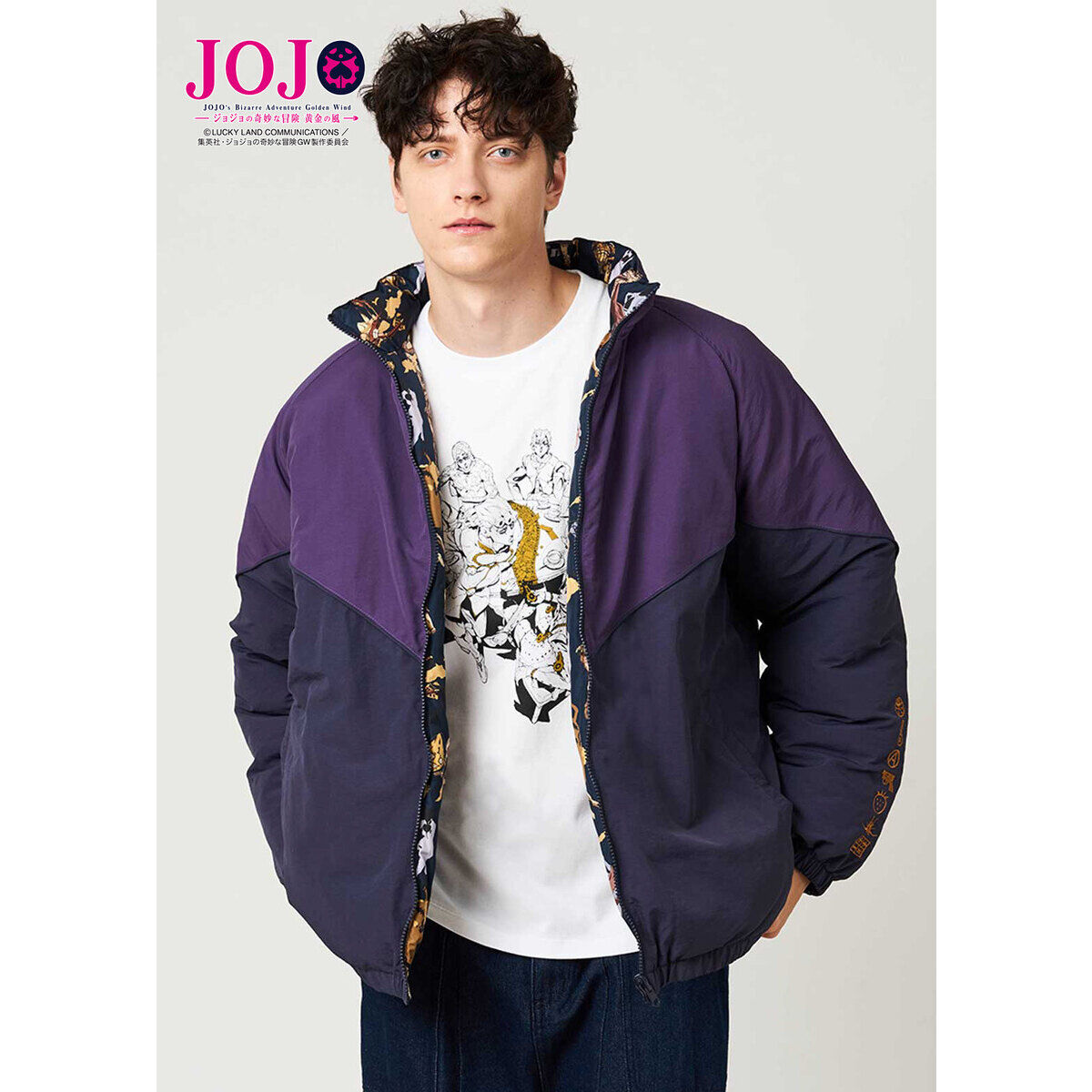 ＸＬ　グラニフ ジョジョの奇妙な冒険　リバーシブルブルゾンジャケット　JOJO Amazon | Lサイズリバーシブルブルゾン「黄金の風」 ジョジョの
