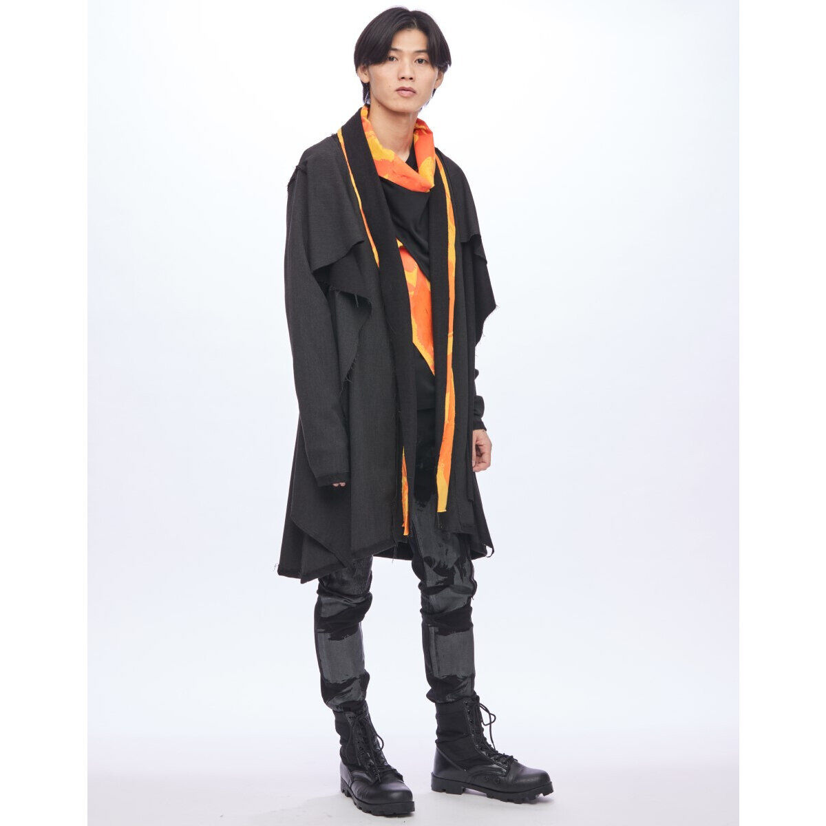 h.naoto anarchy　カーディガン USED】ANARCHY ペイントクラッシュVネックカーディガン | h.NAOTO