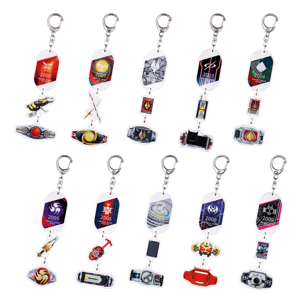 ハピクロ 仮面ライダーシリーズ 3連アクリルキーホルダー 第2弾 全10種