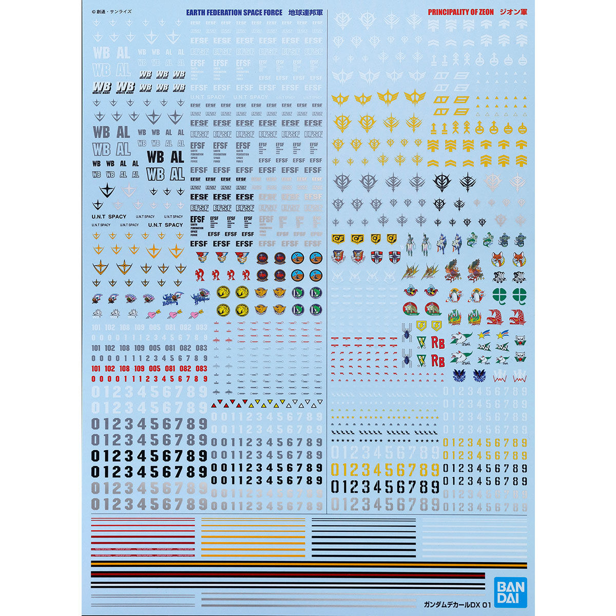 ガンダムデカールDX 01 機動戦士ガンダム 地球連邦軍MS・ジオン軍MS