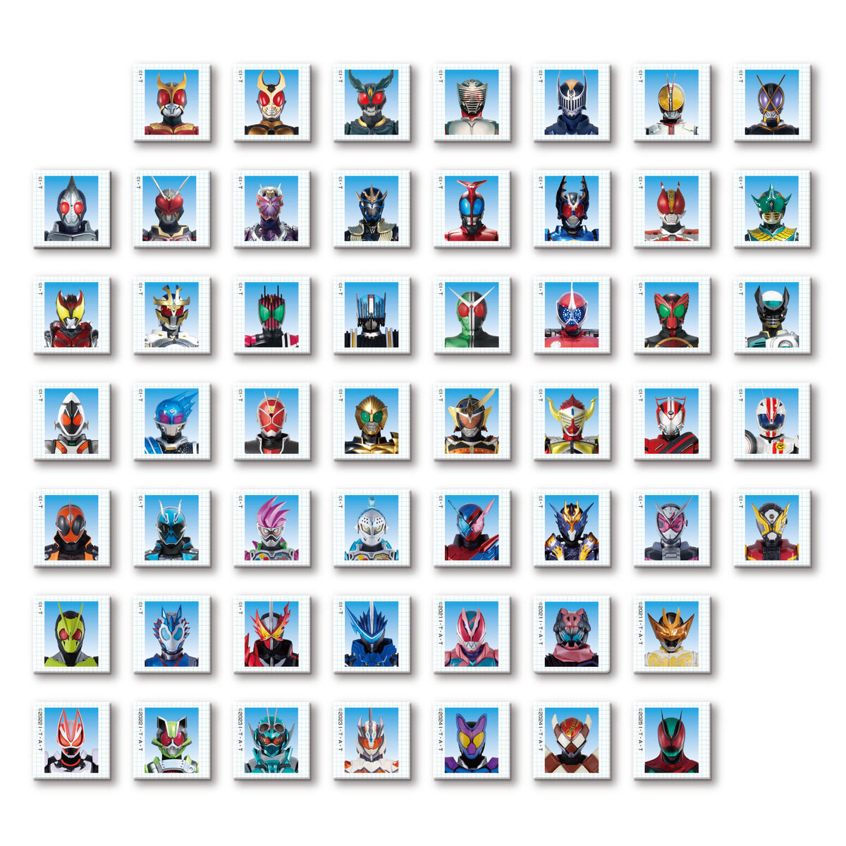 仮面ライダーシリーズ PetitスクエアCANバッジIDphoto（53個入り