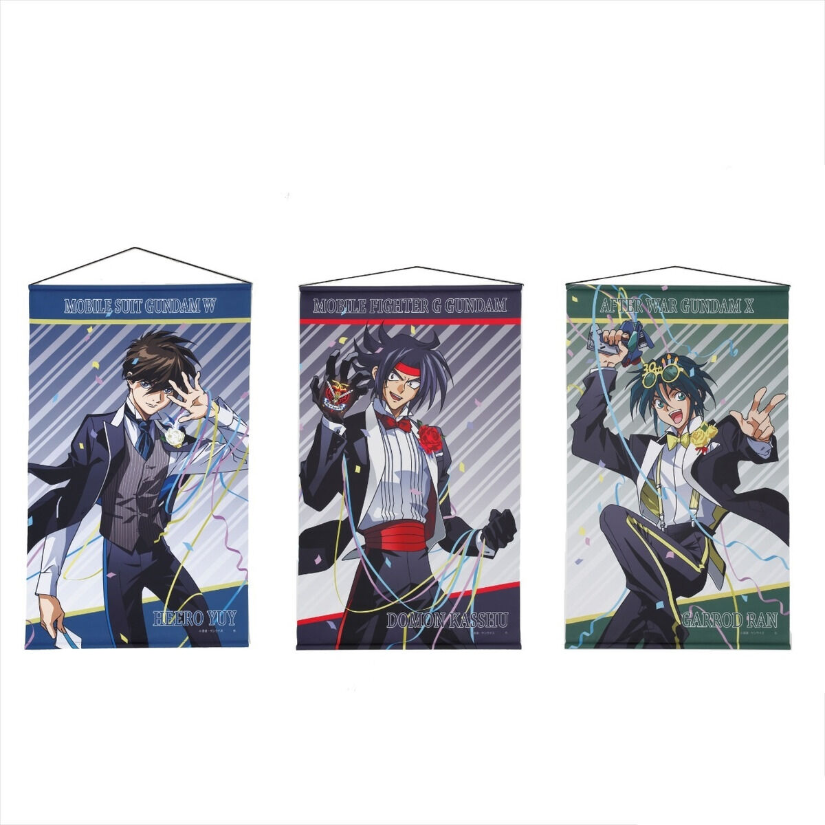 ガンダムOO　タペストリー　十周年 ガンダムGWX 周年イラスト タペストリー （ヒイロ、ドモン、ガロード