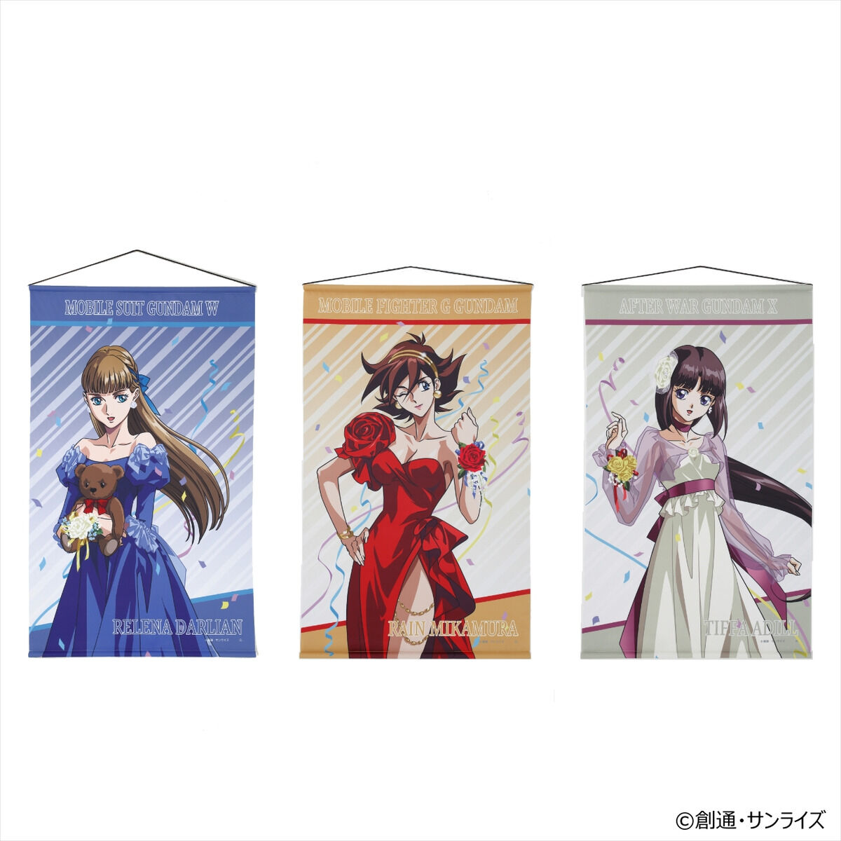 ガンダムGWX 周年イラスト タペストリー （リリーナ、レイン、ティファ