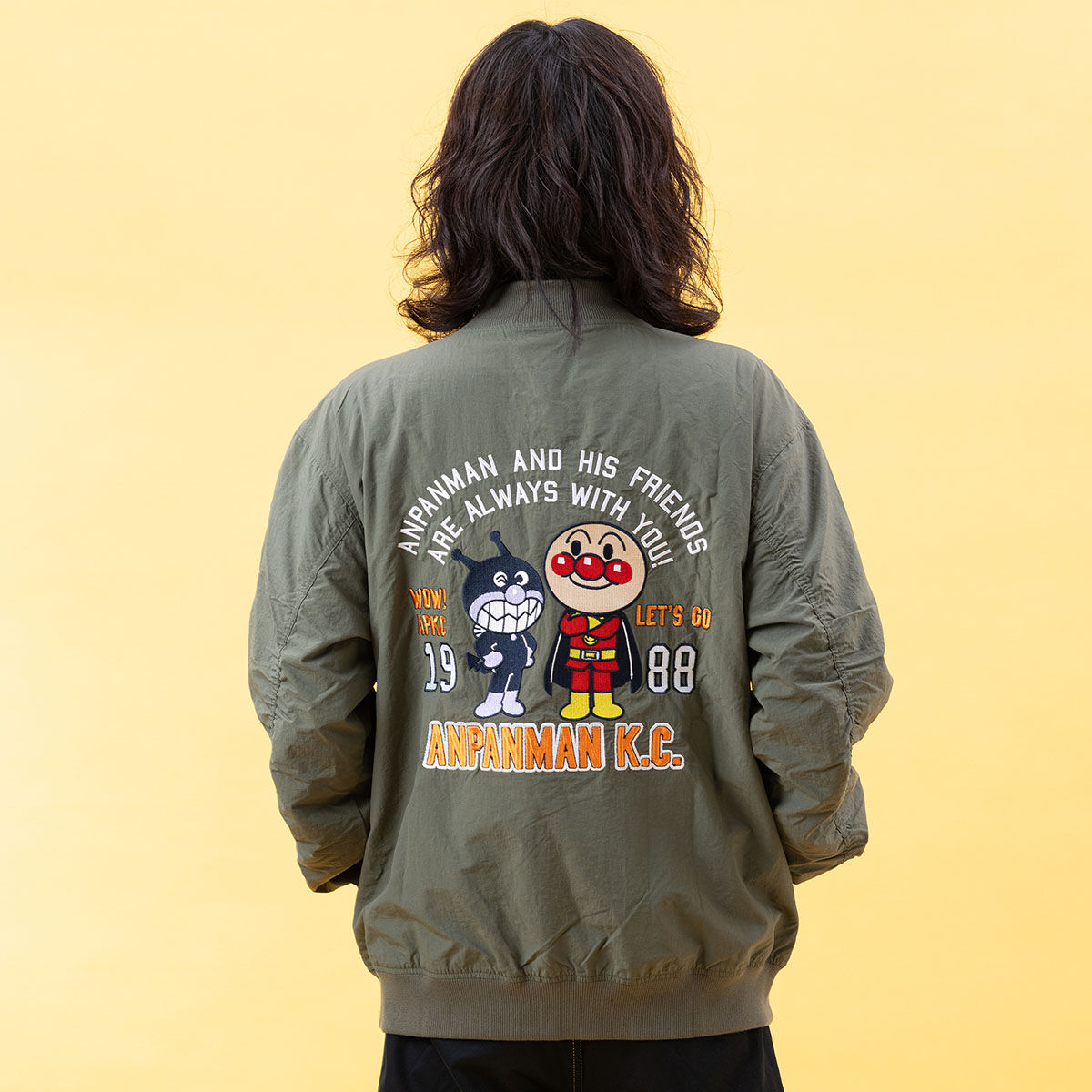 アンパンマン ばいきんまんナイロン刺繍MA‐1大人 | それいけ