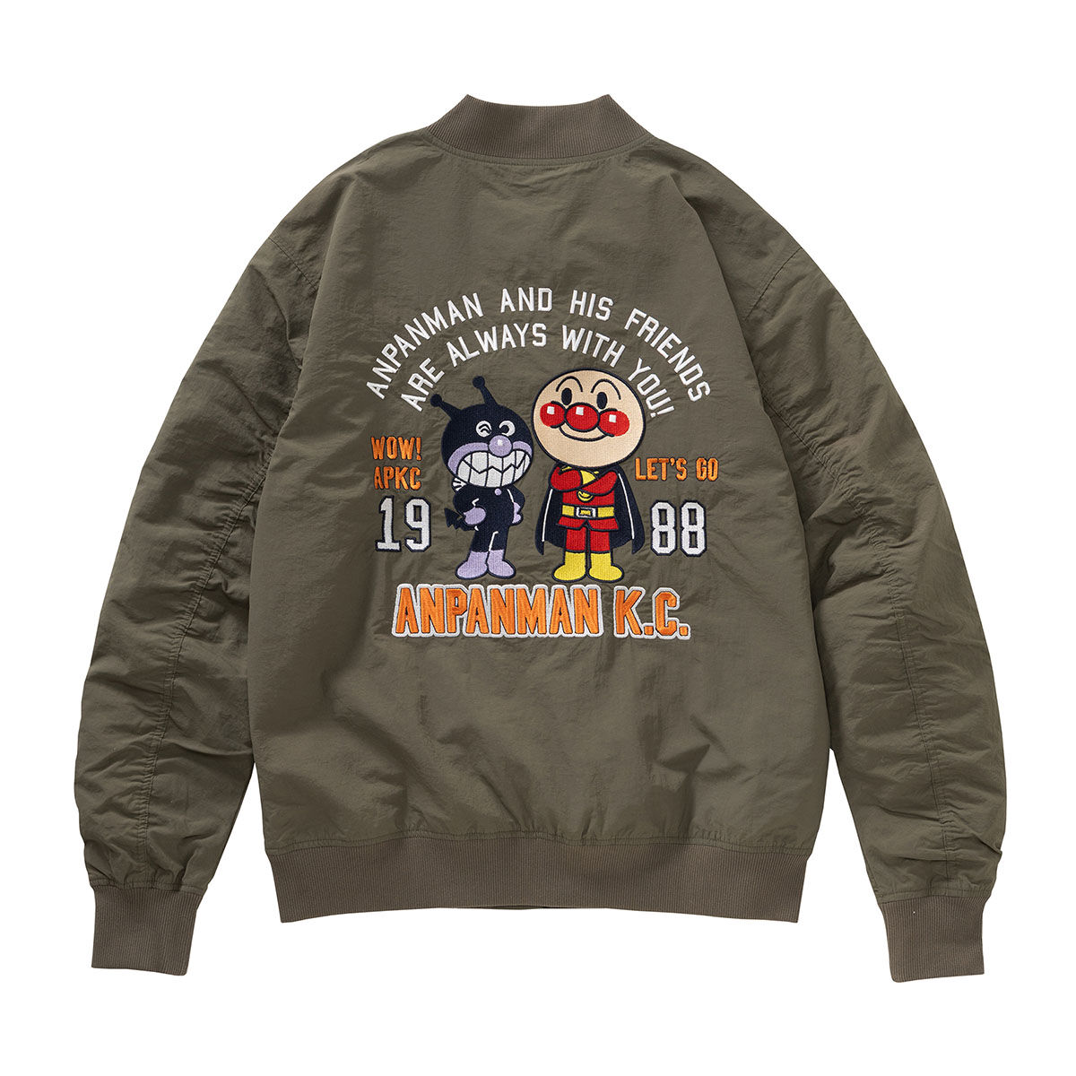 アンパンマン ばいきんまんナイロン刺繍MA‐1大人 | それいけ