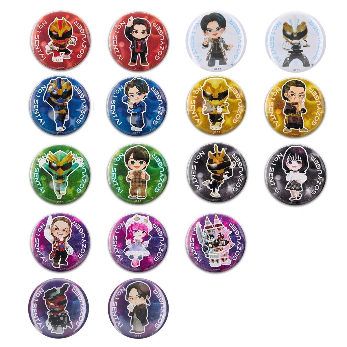 ナンバーワン戦隊ゴジュウジャー デフォルメ 缶バッジ【全17種