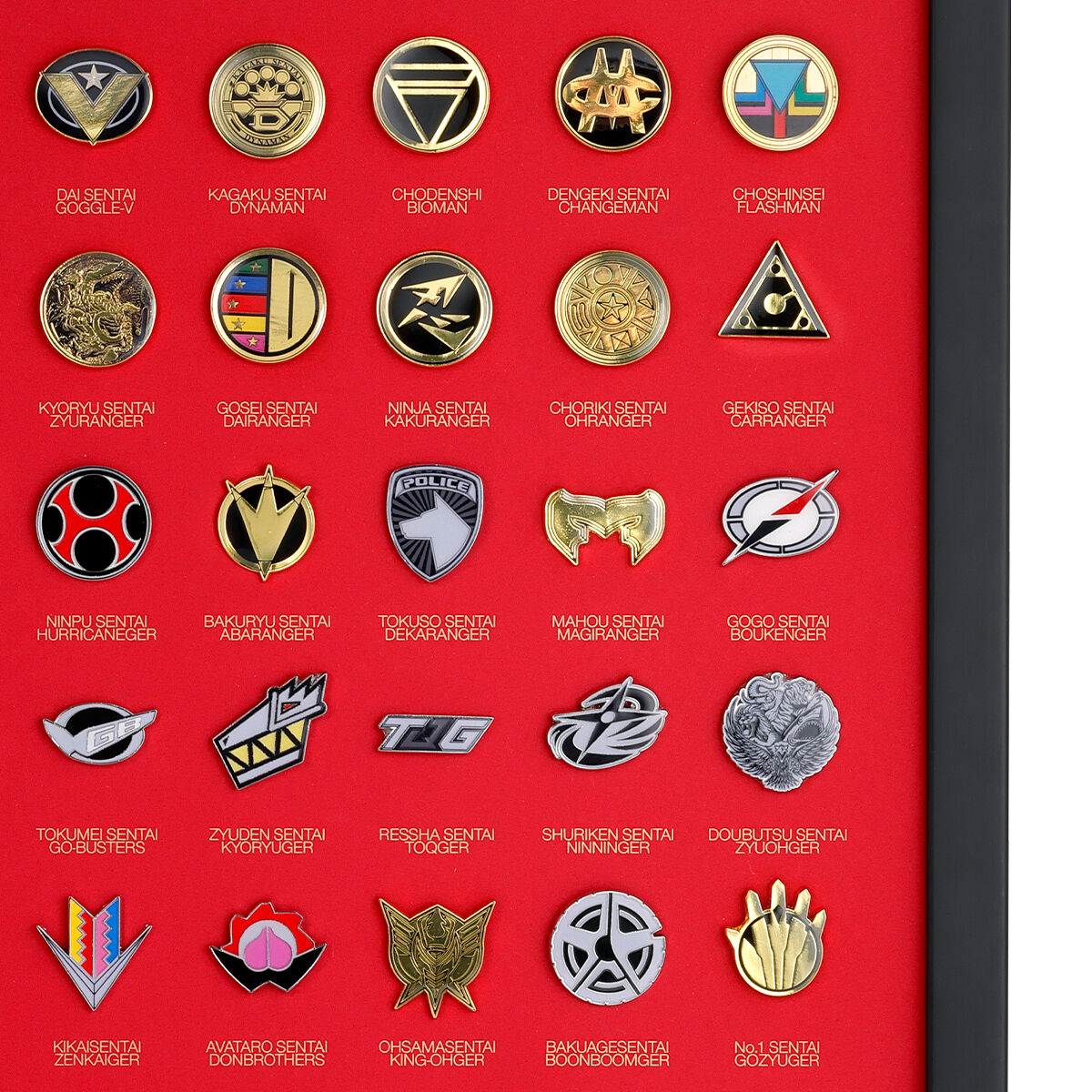 スーパーヒーロー戦隊50周年ピンズセット スーパー戦隊50周年記念 歴代スーパー戦隊エンブレム 額装ピンズセット