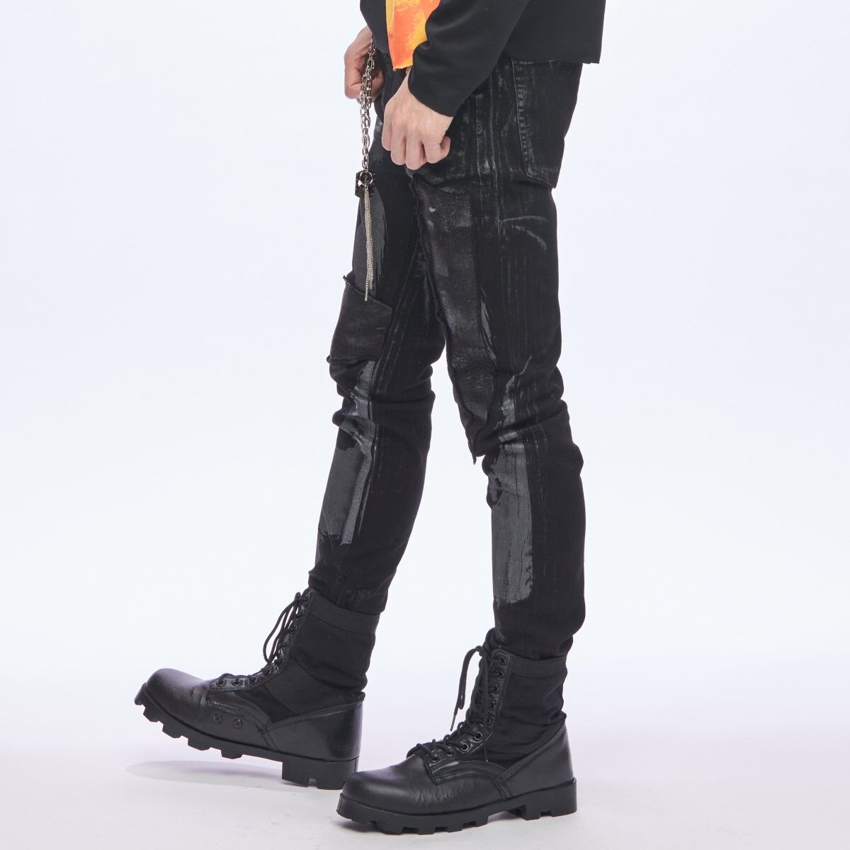 爆上戦隊ブンブンジャー×h.NAOTO ブンオレンジ／振騎玄蕃 パッチデニム