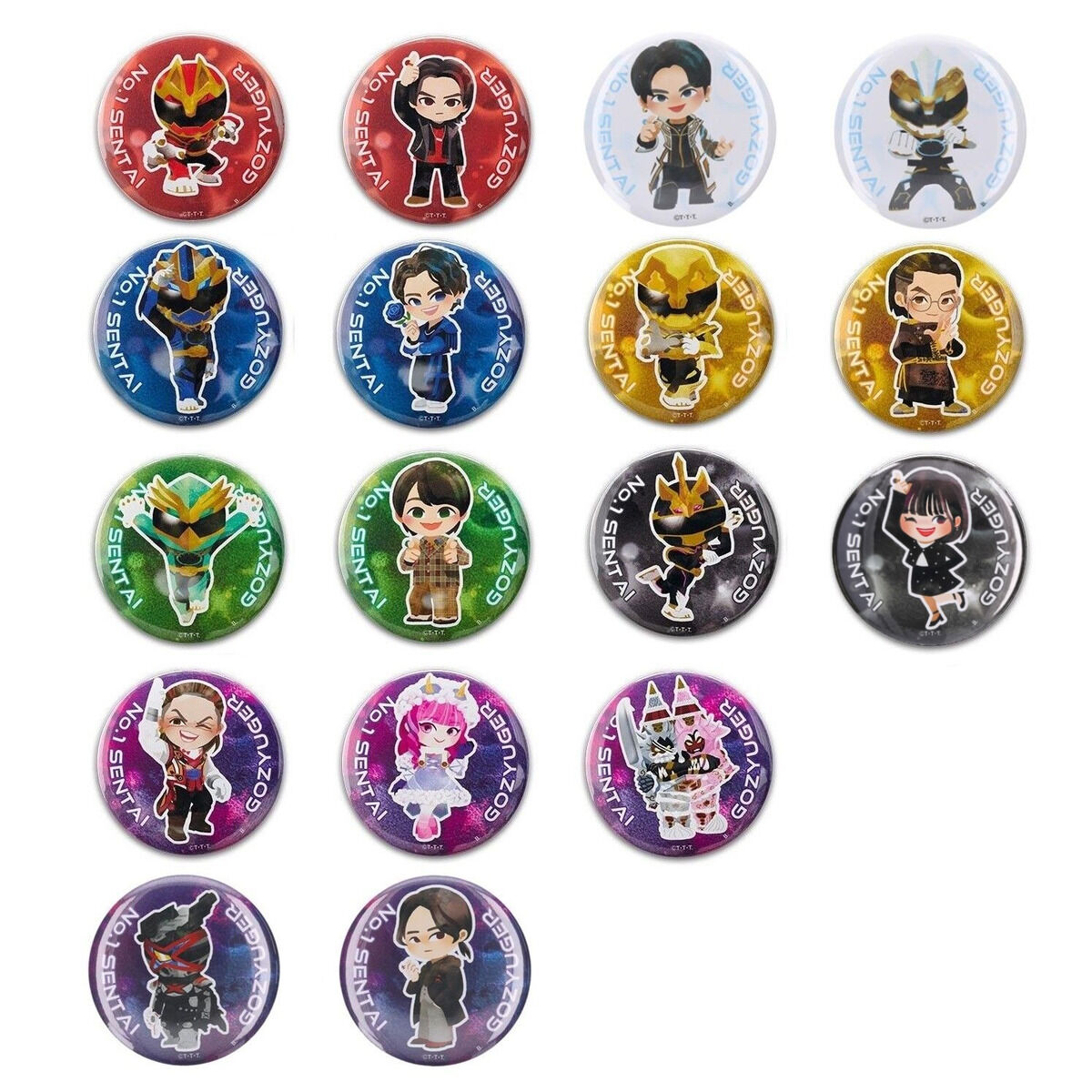 ナンバーワン戦隊ゴジュウジャー デフォルメ 缶バッジ【全17種