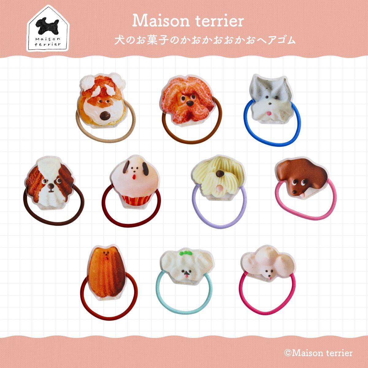 ハピクロ！】Maison terrier 犬のお菓子のかおかおおかおヘアゴム(全10