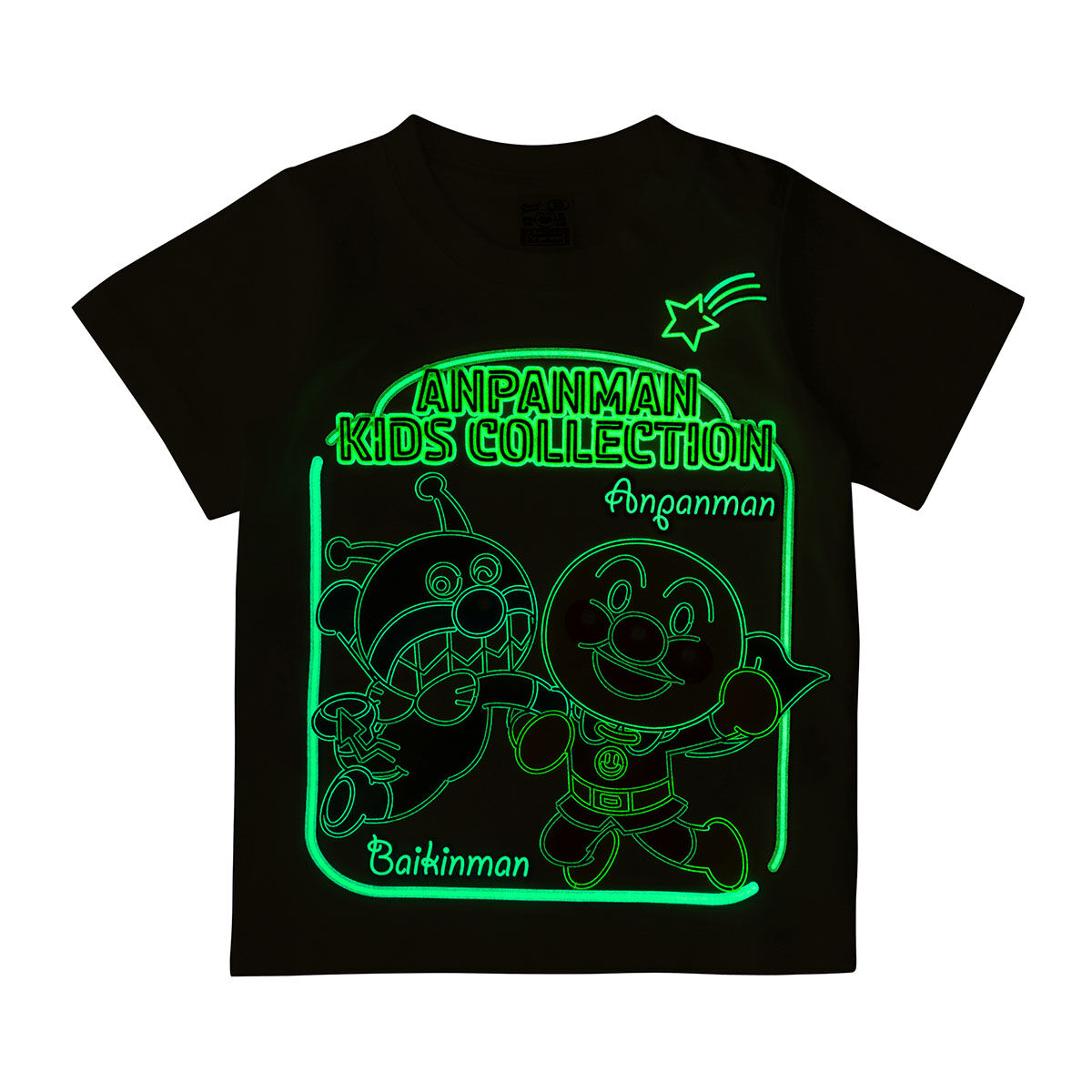 光る！アンパンマン ばいきんまんネオン柄Tシャツ | それいけ 