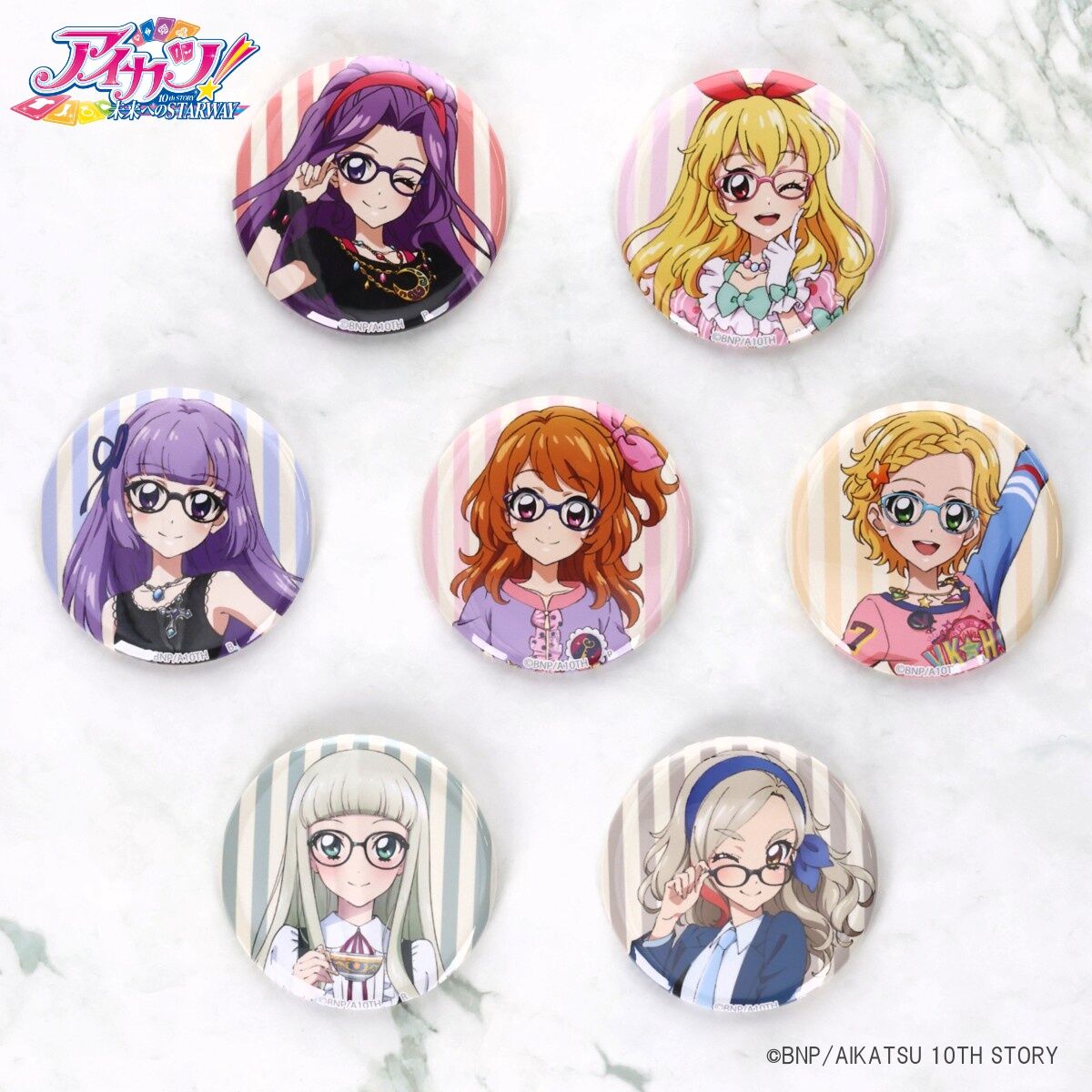 アイカツ ハピクロ AIKATSU STYLE 缶バッジ 浴衣 星宮いちご 7点 ハピクロ！】アイカツ！シリーズ缶バッジ AIKATSU！STYLE コレクション