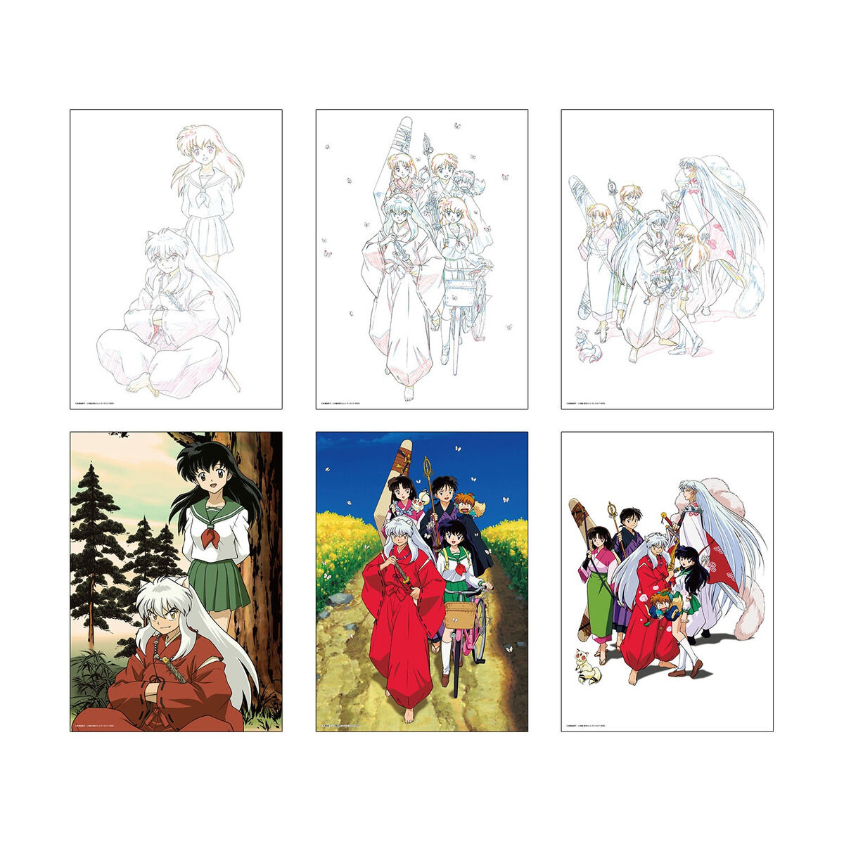 高橋留美子イラスト集4点セット サンライズワールド 高橋留美子フェア 影指定原画＆完成イラスト