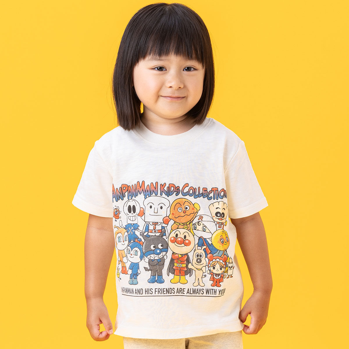 キッズコレクション バラ売り可 ヴィンテージライクなかま集合Tシャツ | それいけ！アンパンマン
