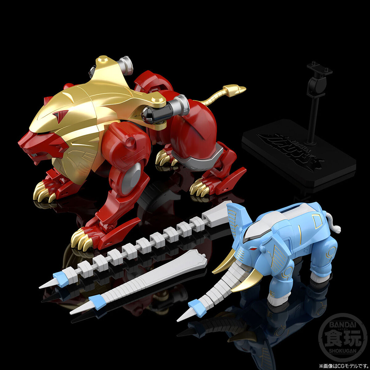 SMPガオライオン、未組立ガオエレファント SMP[SHOKUGAN MODELING PROJECT] 百獣合体 ガオライオン＆ガオ