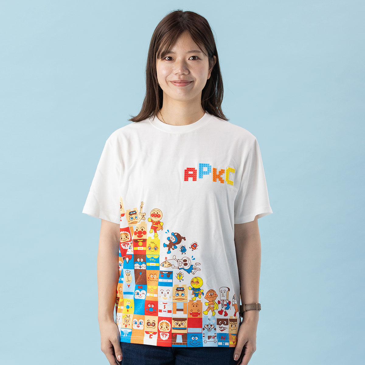 ブロックラボ柄半袖Tシャツ 大人 | それいけ！アンパンマン
